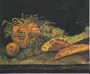 Vincent Van Gogh Still life with apple basket, meat and bread rolls France oil painting artist